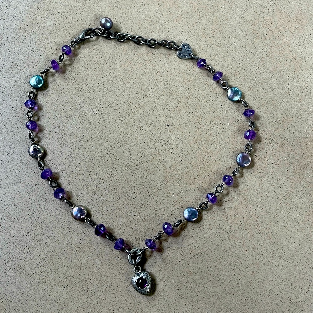 Purple crystal necklace